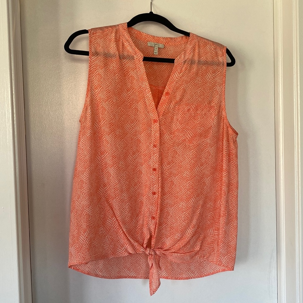 Joie Size M Orange button silk tank - like-new